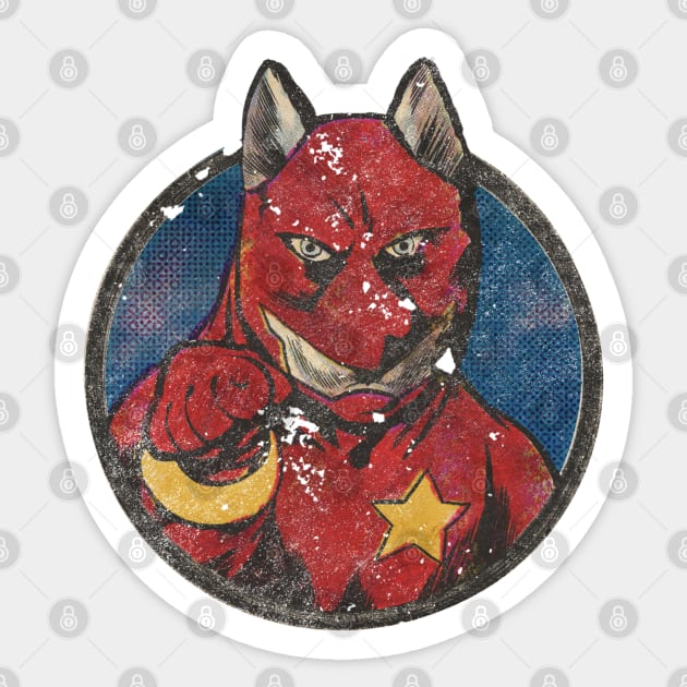 Golden Age Red Guarddog Sticker by ThirteenthFloor